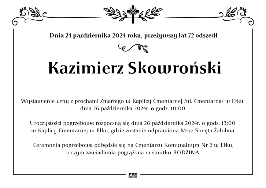 Kazimierz Skowroński - nekrolog